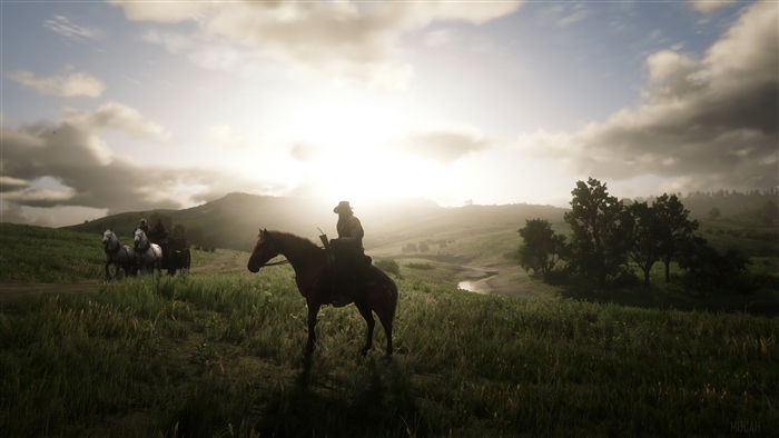 Cowboy on horseback in Red Dead Redemption 4K