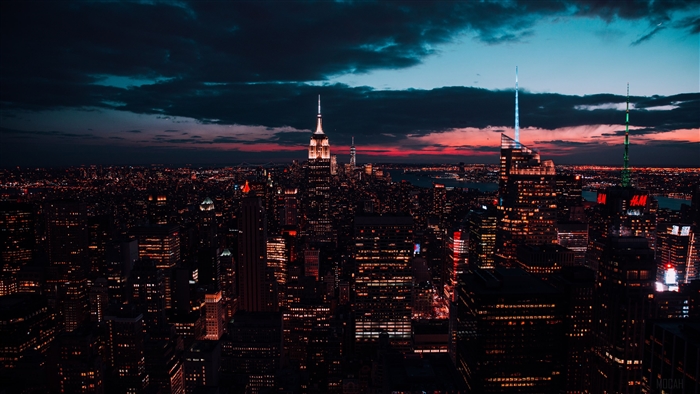 New York City Skyline at Dusk 4K