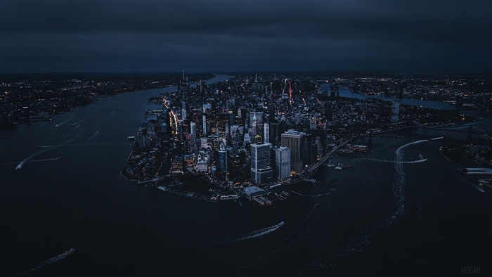 New York City Skyline at Night 4K