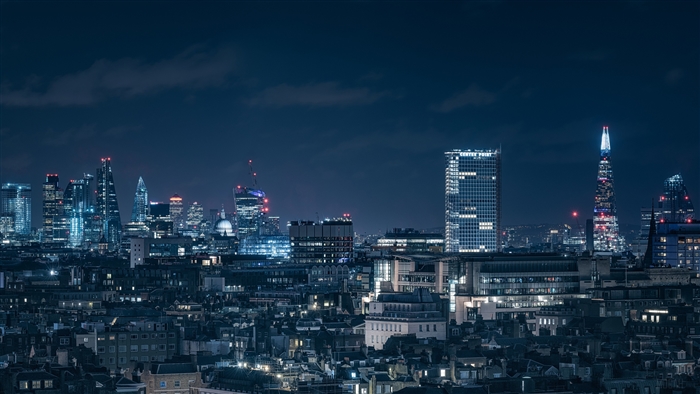 London Skyline at Night 4K