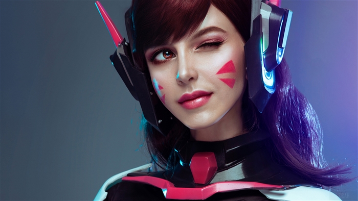 D.Va from Overwatch Cosplay 4K