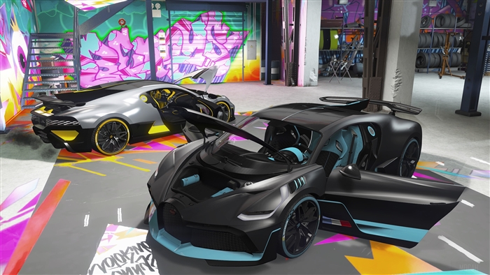Bugatti Divo in Vibrant Modern Garage 4K