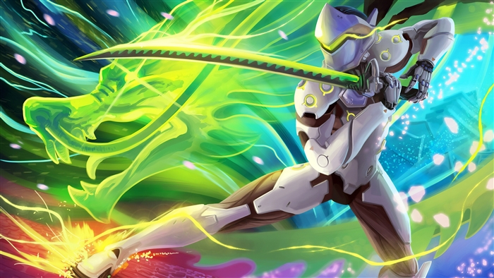 Genji from Overwatch with a Dragon Spirit