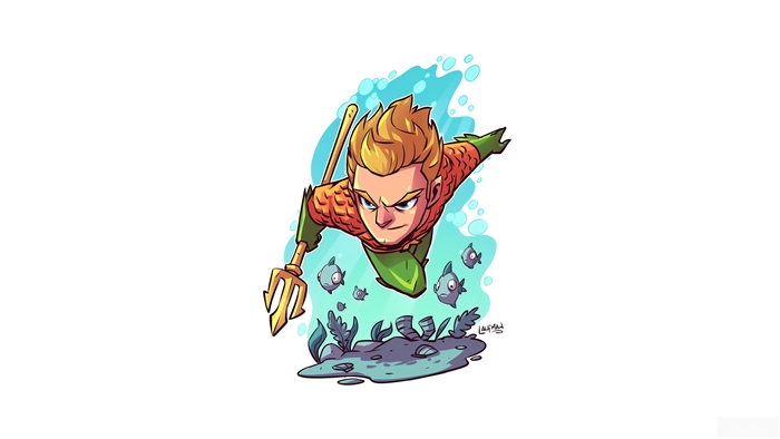 Aquaman with Trident and Fish 4K