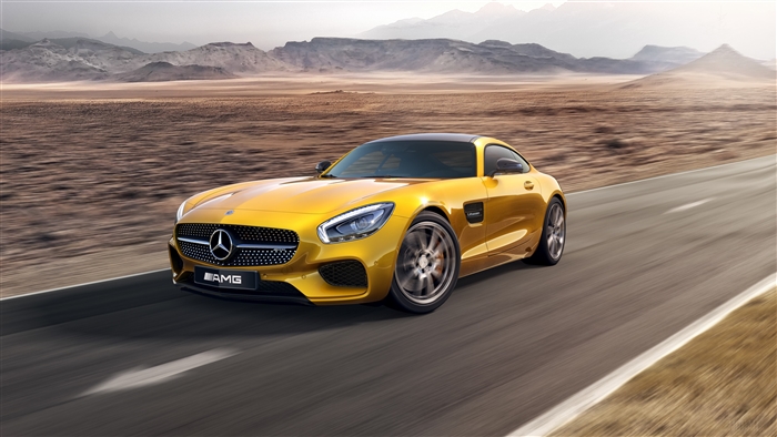 Yellow Mercedes-Benz AMG GT 4K