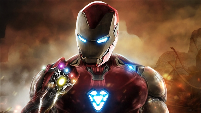 Iron Man with Infinity Gauntlet in Avengers Endgame 4K