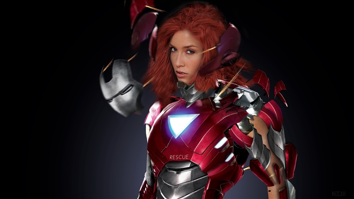 Iron Man Rescue Armor with Female Model 4K