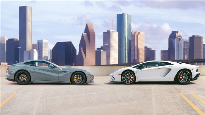 Ferrari and Lamborghini cars in Houston 4K