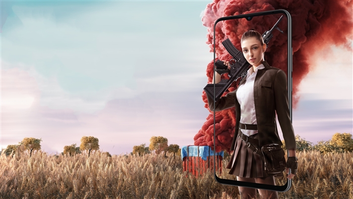 Woman with rifle in PUBG 4K