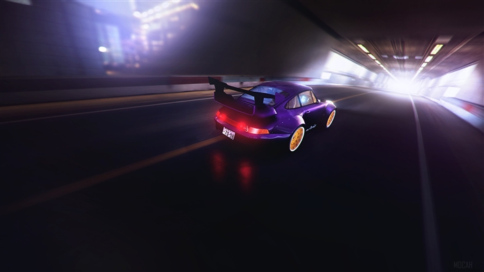Purple Porsche 993 RWB in Trackmania 2 4K