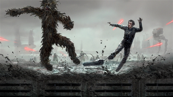 Chewbacca and Han Solo from Star Wars 4K