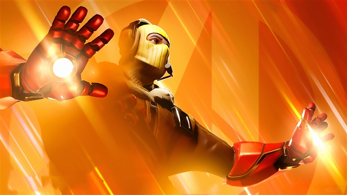 Raptor from Fortnite as Iron Man in 4K