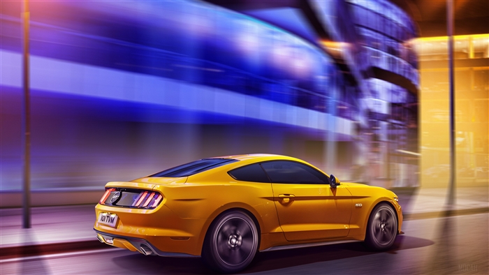 Yellow 2019 Ford Mustang 4K