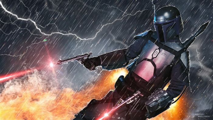 Jango Fett from Star Wars in Action 4K