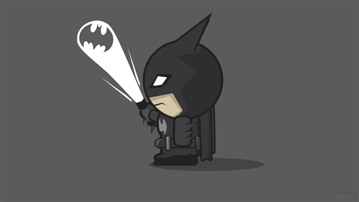 Batman from DC Comics with a Bat-Signal