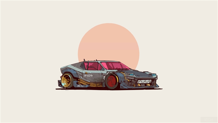 Cyberpunk De Tomaso Pantera drift car 4K