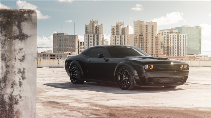 Black Dodge Challenger SRT 4K