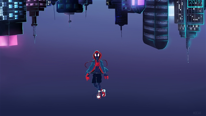 Spider-Man from Spider-Verse in a city