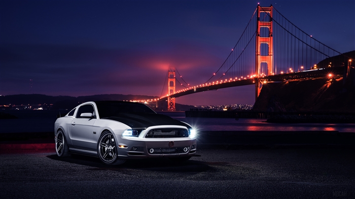 Ford Mustang at Golden Gate Bridge 4K