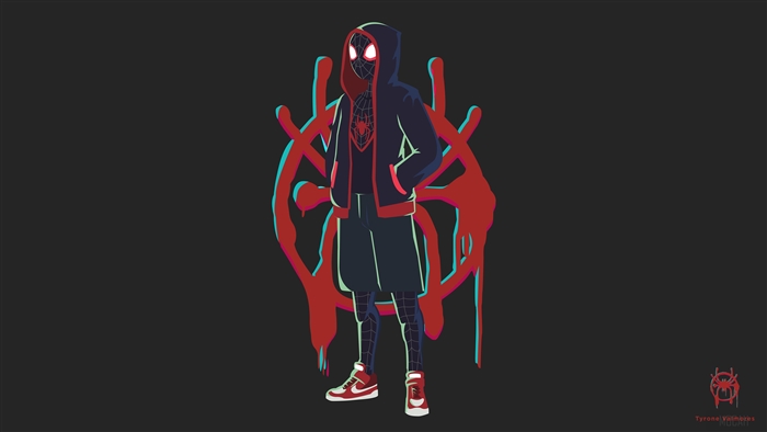 Miles Morales Spider-Man Vector Illustration 4K