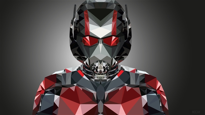 Ant-Man Polygonal Portrait Illustration 4K