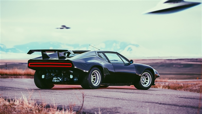 Black Detomaso Cyberpunk Car Concept 4K
