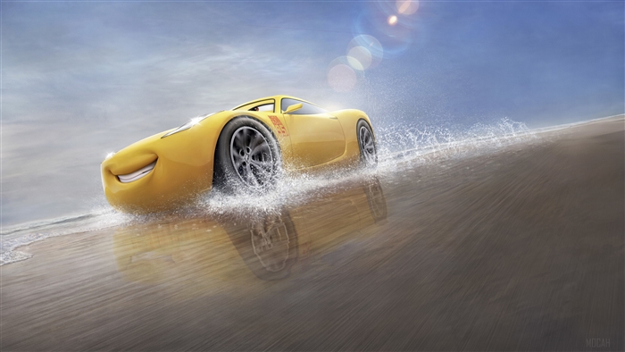 Cruz Ramirez from Cars 3 on a beach 4K