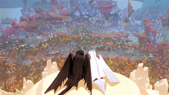 Toothless and Light Fury from How to Train Your Dragon 3 Key Art 4K