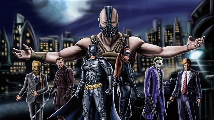 Villains and Heroes from The Dark Knight Trilogy Artwork 4K