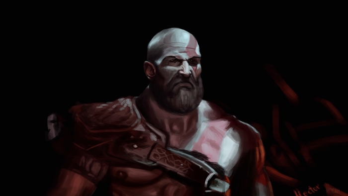 Kratos from God of War 4K Art