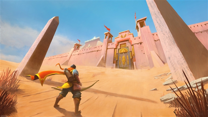 Menaphos Ancient City Gates with Warrior 4K