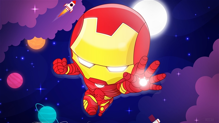 Chibi Iron Man in Space 4K