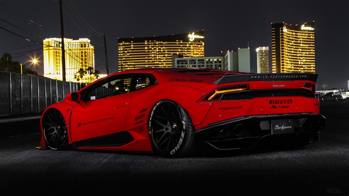Red Lamborghini Huracan Liberty Walk 4K