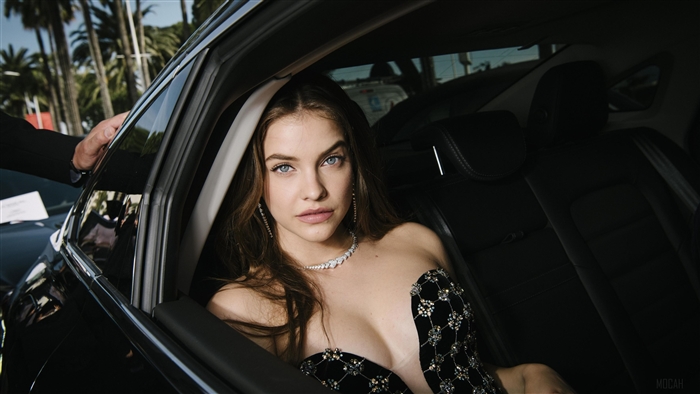 Barbara Palvin in a car