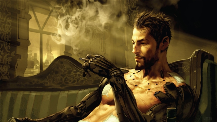 Adam Jensen from Deus Ex: Mankind Divided smoking 4K