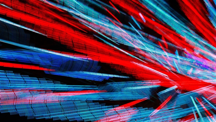 Abstract Red and Blue Light Streaks 4K