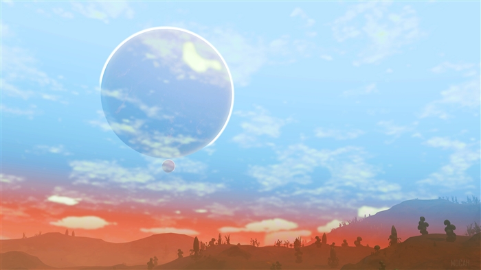 No Man's Sky Big and Small Moon 4K