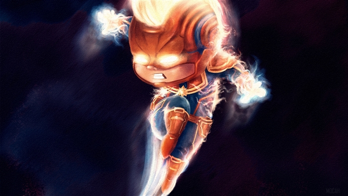 Chibi Captain Marvel 4K Artwork