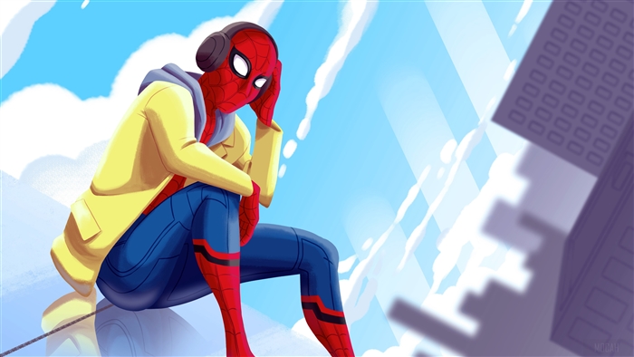 Spider-Man Listening to Music 4K