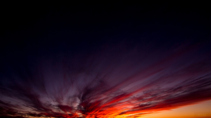 Dark Fiery Evening Sunset in 4K
