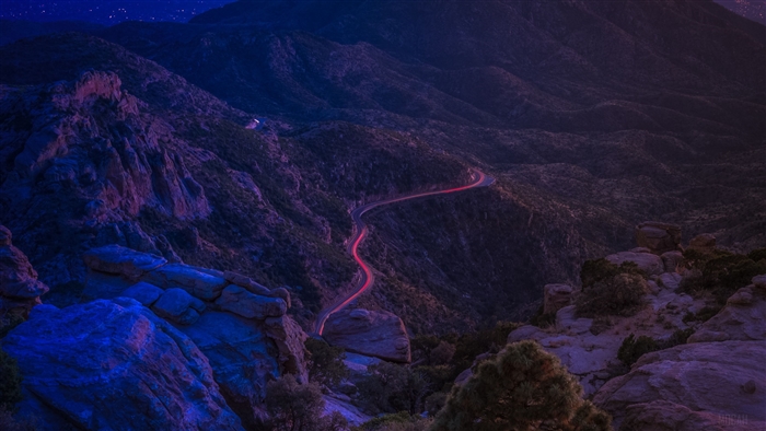 Mountain Road Long Exposure 4K
