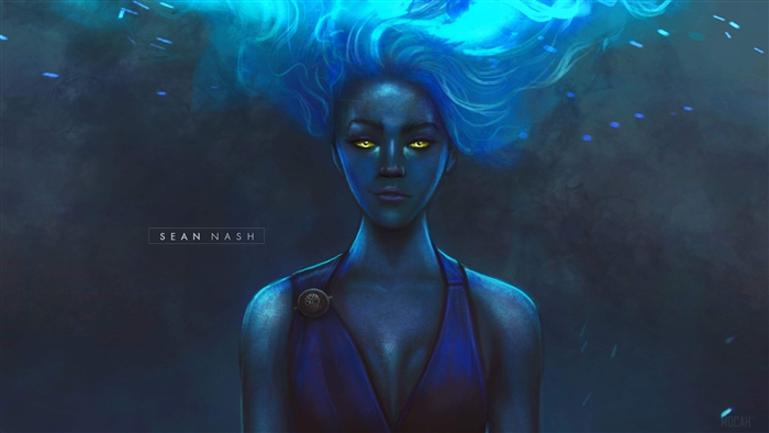 Blue Hair Angel 4K Artwork