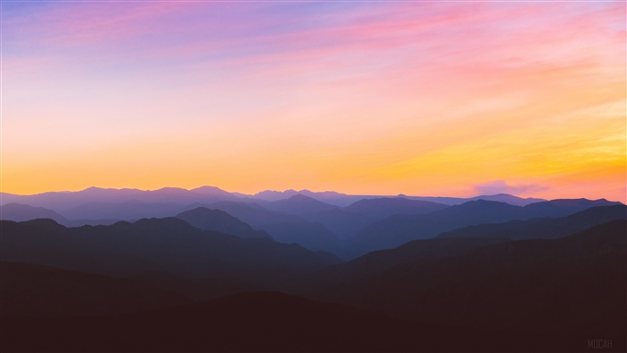 Mountain Peaks at Sunset 4K