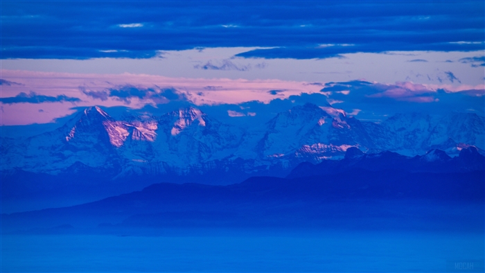 Panoramic Mountain Range at Sunrise 4K