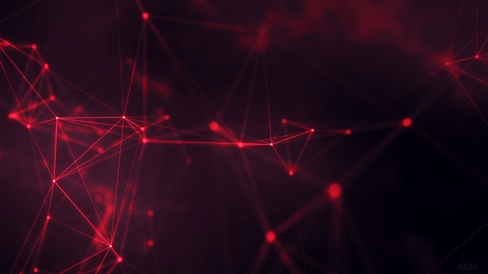 Abstract Red Geometric Network 4K