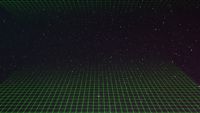 Neon Grid in Starry Night Sky 4K