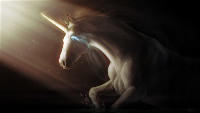 Unicorn in Rays of Light 4K