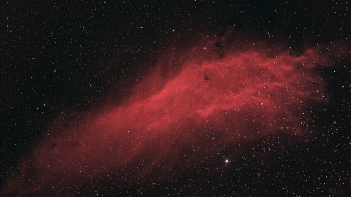 Red Nebula and Stars in Space 4K