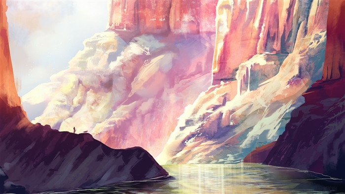 Couple Standing at Grand Canyon River 4K