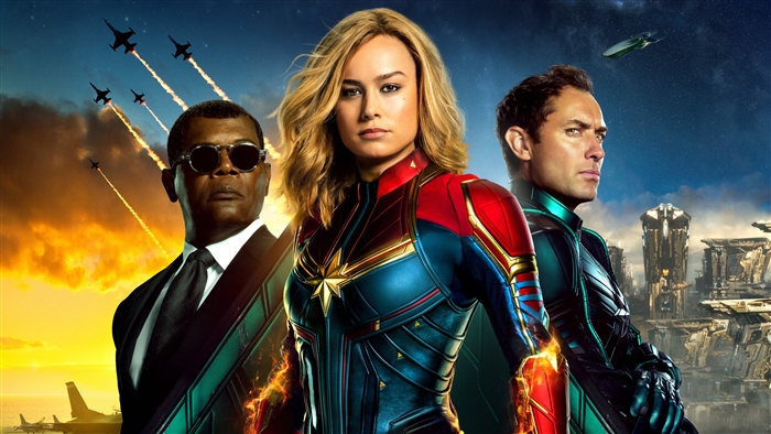 Captain Marvel and Nick Fury in 4K